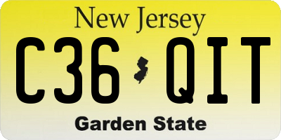 NJ license plate C36QIT