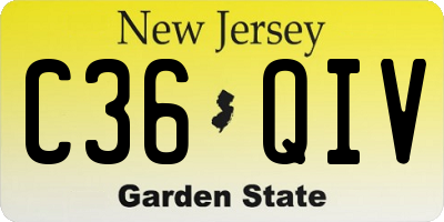 NJ license plate C36QIV