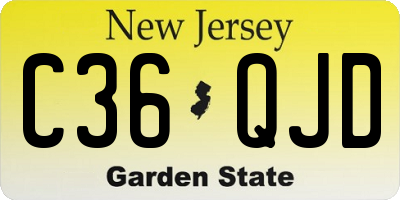 NJ license plate C36QJD