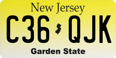 NJ license plate C36QJK
