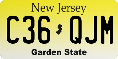 NJ license plate C36QJM