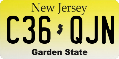 NJ license plate C36QJN