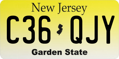 NJ license plate C36QJY