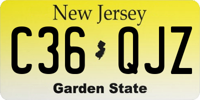 NJ license plate C36QJZ