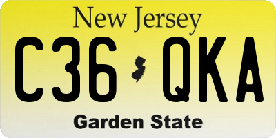 NJ license plate C36QKA