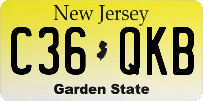 NJ license plate C36QKB
