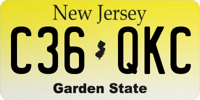 NJ license plate C36QKC