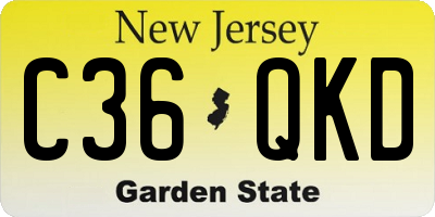NJ license plate C36QKD