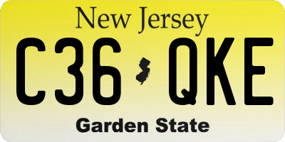 NJ license plate C36QKE