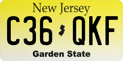 NJ license plate C36QKF