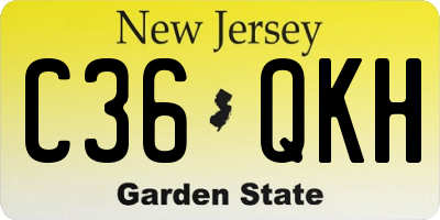 NJ license plate C36QKH