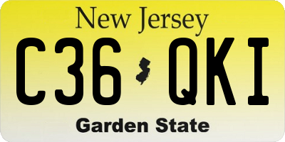 NJ license plate C36QKI