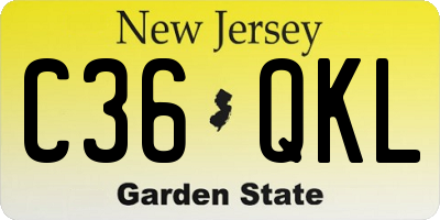 NJ license plate C36QKL