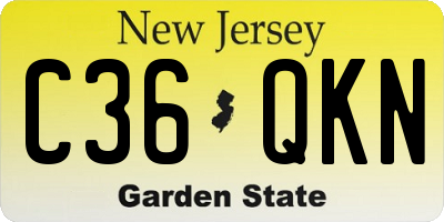 NJ license plate C36QKN