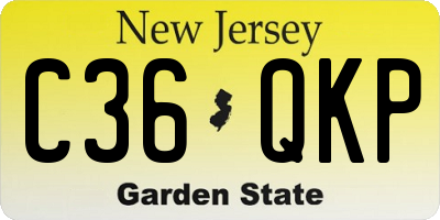 NJ license plate C36QKP