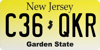 NJ license plate C36QKR
