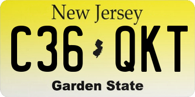 NJ license plate C36QKT