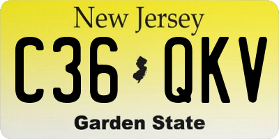 NJ license plate C36QKV