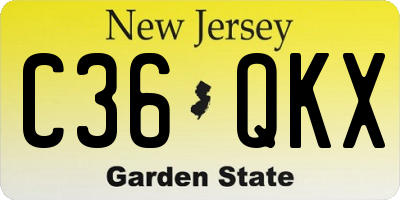 NJ license plate C36QKX