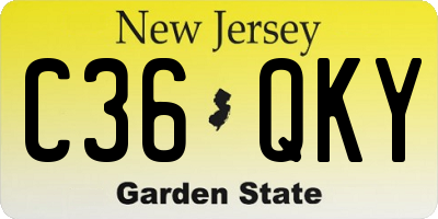 NJ license plate C36QKY
