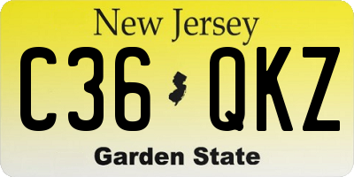 NJ license plate C36QKZ