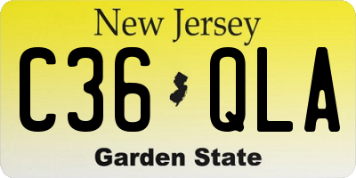NJ license plate C36QLA