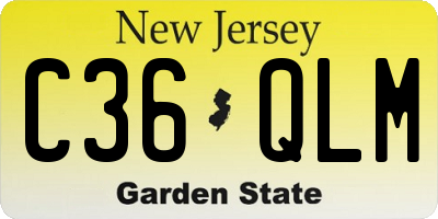 NJ license plate C36QLM