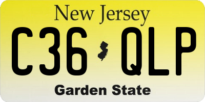 NJ license plate C36QLP