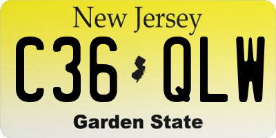 NJ license plate C36QLW