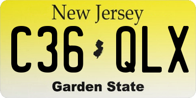 NJ license plate C36QLX
