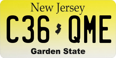 NJ license plate C36QME