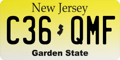 NJ license plate C36QMF