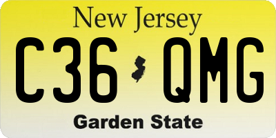 NJ license plate C36QMG