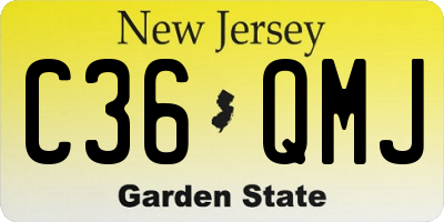 NJ license plate C36QMJ