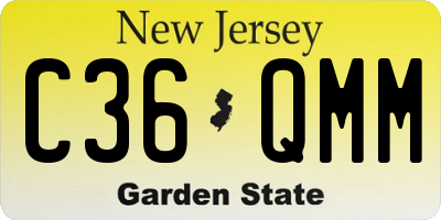 NJ license plate C36QMM