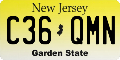 NJ license plate C36QMN