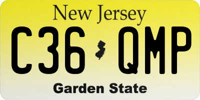 NJ license plate C36QMP