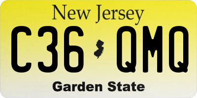 NJ license plate C36QMQ