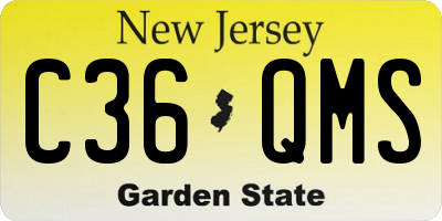 NJ license plate C36QMS