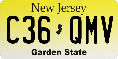 NJ license plate C36QMV