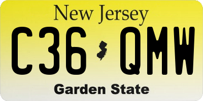 NJ license plate C36QMW
