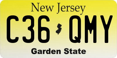 NJ license plate C36QMY