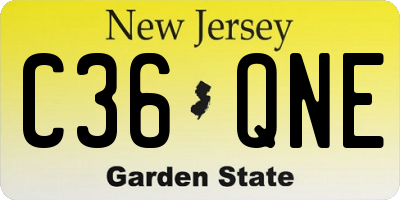 NJ license plate C36QNE
