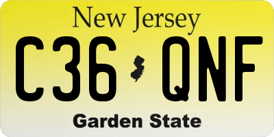 NJ license plate C36QNF