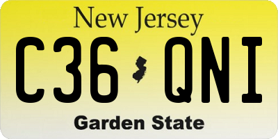 NJ license plate C36QNI