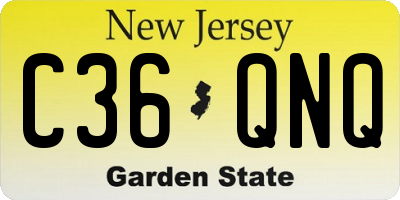 NJ license plate C36QNQ