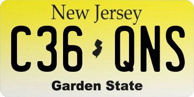 NJ license plate C36QNS