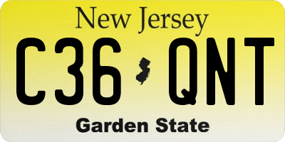 NJ license plate C36QNT