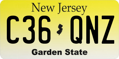 NJ license plate C36QNZ
