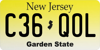 NJ license plate C36QOL